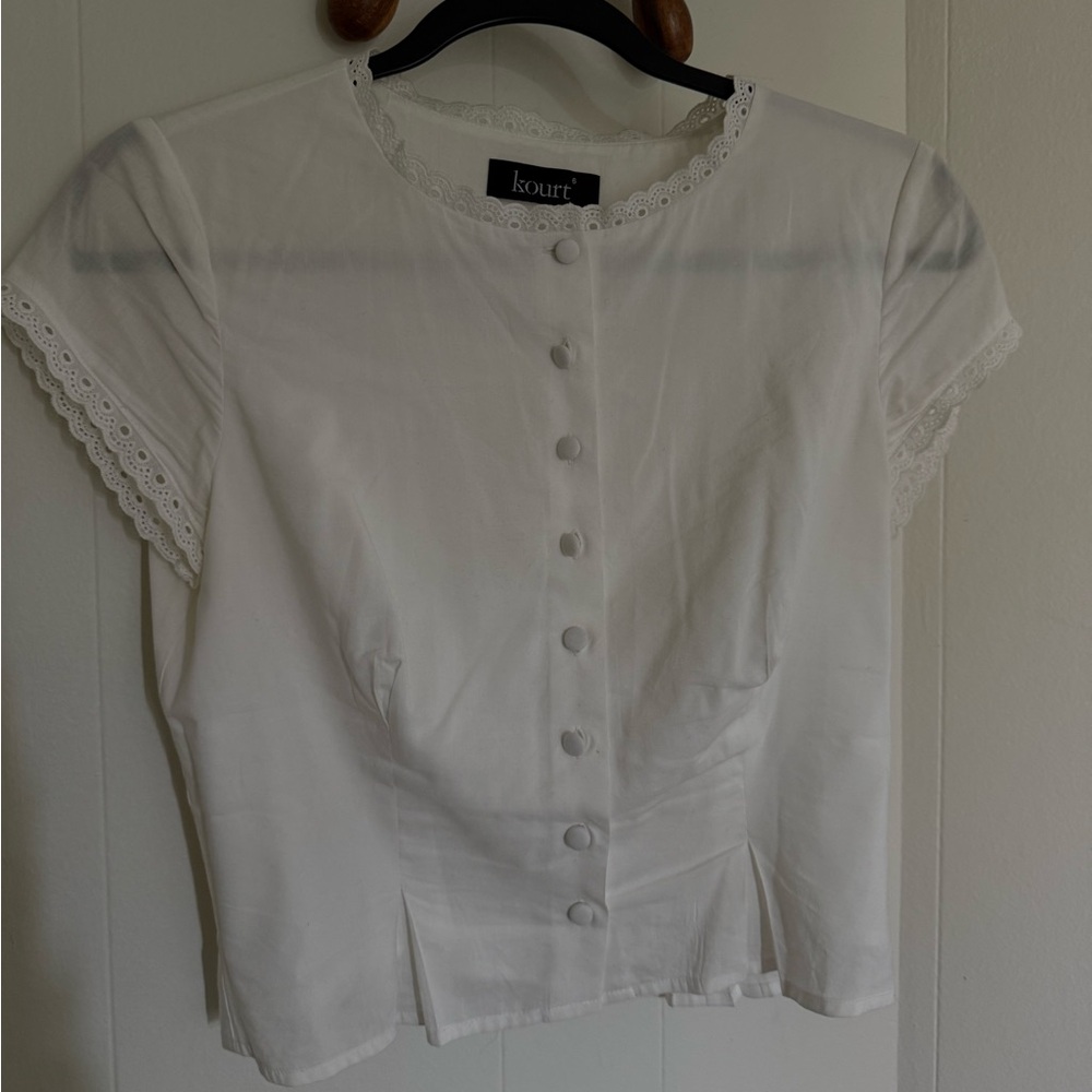 Kourt White Button-Up Top and Stevie Skirt Set - Picture 6 of 9